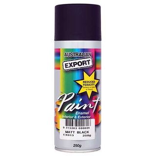 EXPORT ENAMEL SPRAY PAINT MATT BLACK AEROSOL 250G EA