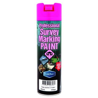 BALCHAN PROFESSIONAL SURVEY MARKING PAINT BRILLIANT PINK AEROSOL 350G EA