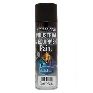 BALCHAN INDUSTRIAL ENAMEL PAINT MATT BLACK AEROSOL 400G EA