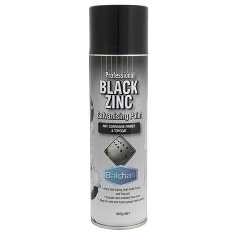 BALCHAN PROFESSIONAL GALVANISING PAINT BLACK ZINC AEROSOL 400G EA