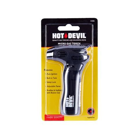 HOT DEVIL MICRO BUTANE REFILLABLE GAS TORCH BL/1