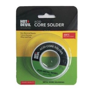 HOT DEVIL ACID CORE SOLDER (METAL WORK) 85GM BL/1