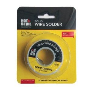 HOT DEVIL SOLID WIRE SOLDER LEAD FREE (PLUMBING / AUTO) 85GM EA