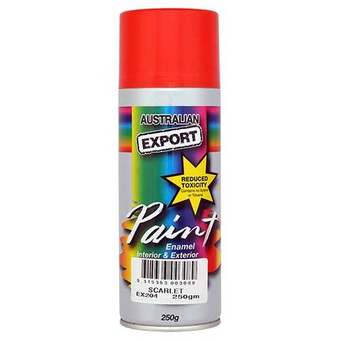 EXPORT ENAMEL SPRAY PAINT SCARLET AEROSOL 250G EA