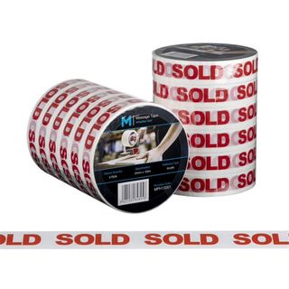 SOLD TAPE WHITE/RED 24MM X 100M EA