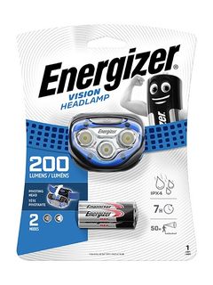 ENERGIZER VISION HEADLAMP LED BLUE 3AAA 200LUMENS EA