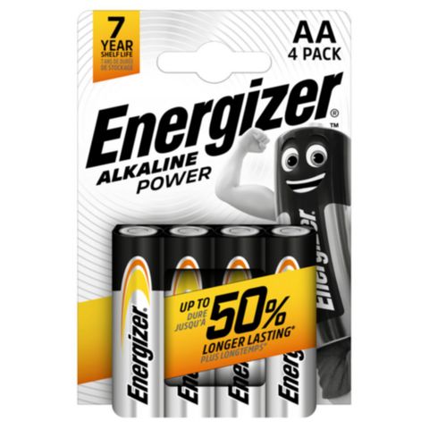 ENERGIZER BATTERY ALKALINE POWER AA BL/4