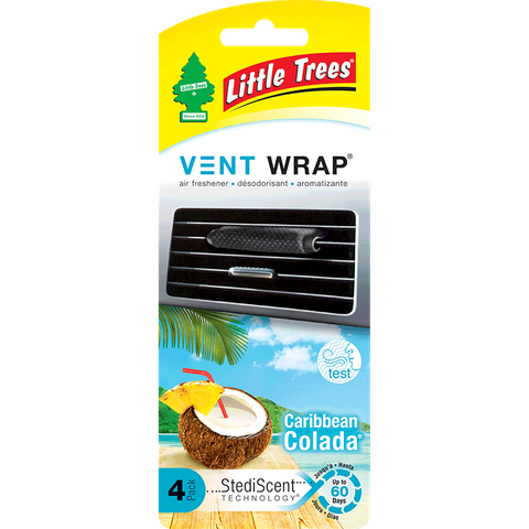LITTLE TREES VENT WRAP CARIBBEAN COLADA PACK/4