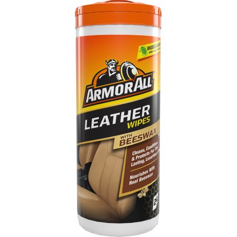 ARMOR ALL BEESWAX LEATHER WIPES (TUB/24) EA