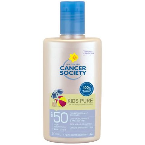 CANCER SOCIETY SPF50 KIDS PURE LOTION BOTTLE 200ML EA