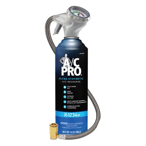 AC PRO CHARGE R1234YF GAS REFIL & HOSE 396GM EA *CHECK VEHICLE COMPATIBILITY*