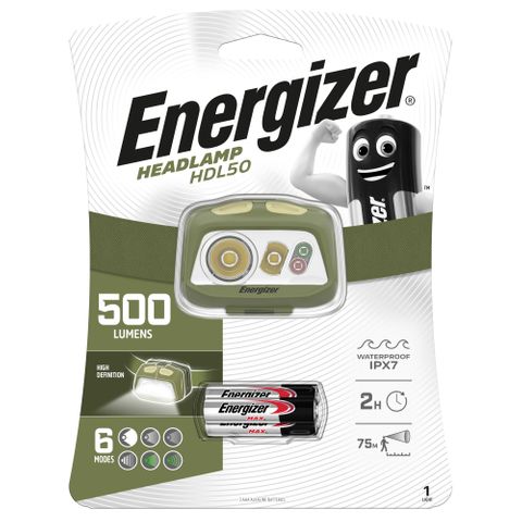 ENERGIZER HDL50 HEAD TORCH 500 LUMENS EA