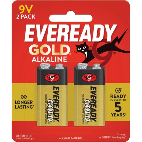 EVEREADY GOLD ALKALINE 9V BL/2 EA