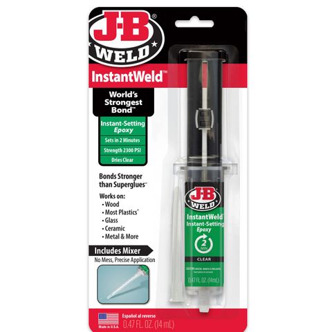 JB WELD INSTANT WELD CLEAR EPOXY SYRINGE (69 50111) 25ML EA