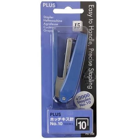 PLUS STAPLER + 2000 STAPLES (PS10E) EA