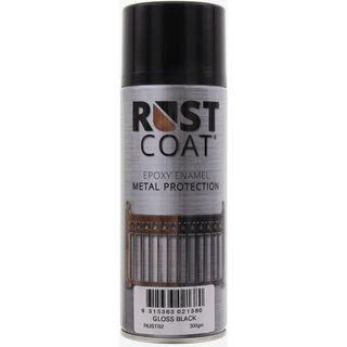 BALCHAN RUST COAT SPRAY PAINT  GLOSS BLACK (RUST02) 300G EA
