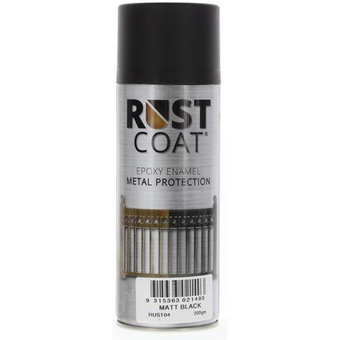 BALCHAN RUST COAT SPRAY PAINT MATT BLACK (RUST04) 300G EA
