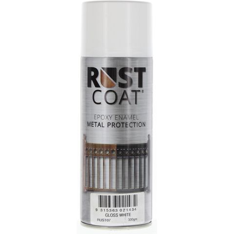 BALCHAN RUST COAT SPRAY PAINT GLOSS WHITE (RUST07) 300G EA