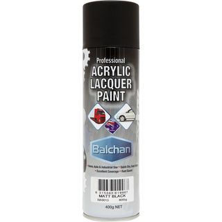 BALCHAN ACRYLIC SPRAY PAINT MATT BLACK (BACRYL013) 400G EA