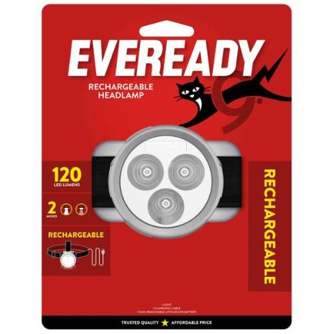EVEREADY RECHARGEABLE HEADLAMP 120L EA
