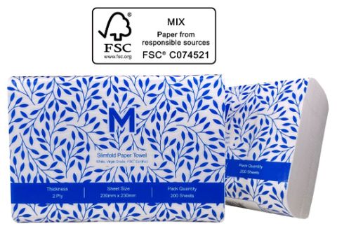 SLIMFOLD PAPER TOWEL WHITE 1PLY (MPH27110) BOX/4000
