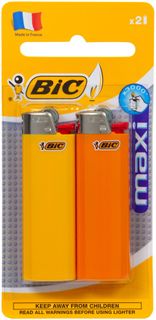 BIC LIGHTERS MAXI ASSORTED COLOURS BL/2