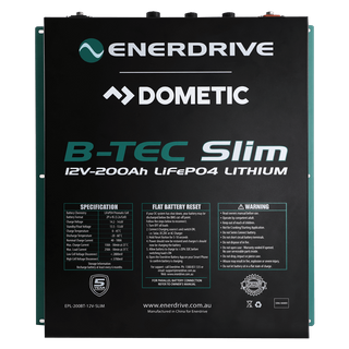 B-TEC 200AMP / 12V LIFEPO4 SLIM METAL CASE BATTERY