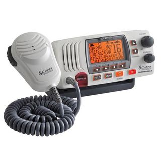 COBRA FIXED MOUNT VHF RADIO + GPS (WHITE)