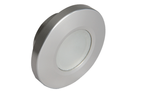 FLUSH MOUNT DOWN LIGHT ORBIT, BRUSHED, 5K WHT DIM, RED&BLUE NON DIMMING