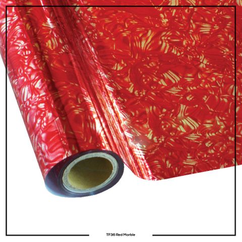 36 T/Foil Red Marble x 7.62m