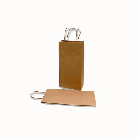2-Bottle Brown Paper Bag with Paper Twist Handle 100/carton