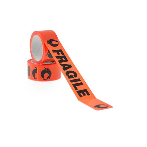 PP Black on Fluro Orange Fragile Tape 48mm x 66m 36/carton