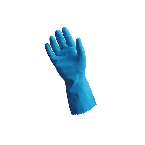 Large Blue Silverlined Rubber Gloves