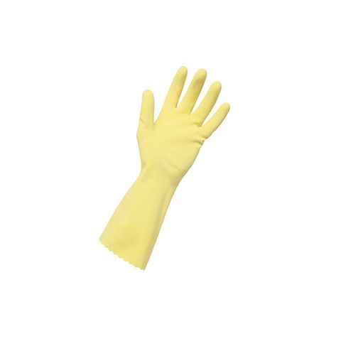 Small Yellow Flocklined Gentle Touch Rubber Gloves