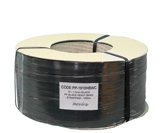 Black Heavy Duty Strapping 19 x 1000m on Cardboard Core