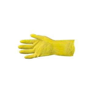 Medium Yellow Flocklined Rubber Gloves