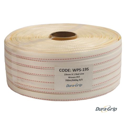 Poly Woven Strap 1 Red Line 19mm x 700m