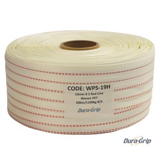 Poly Woven Strap 2 Red Line 19mm x 500m