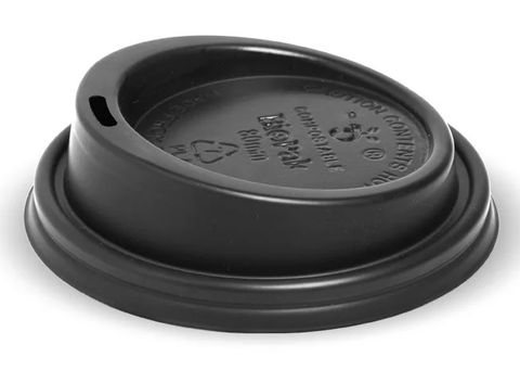 BCL-8PLA-B 80mm BioCup PLA Black Lid 1000/carton