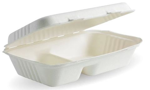 B-HL-96-2 23 x 15 x 8 2 Compartment Clamshell White 250/carton