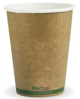 BCK-12-GS 12oz SingleWall BioCup Kraft Green Stripe 1000/carton