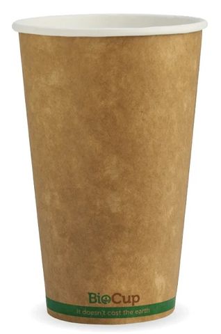 BCK-16-GS 16oz SingleWall BioCup Kraft Green Stripe 1000/carton