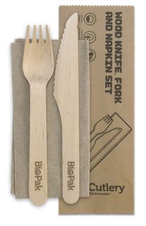 HY-16KFN-C 16cm Wooden Cutlery Set Coated 400/carton