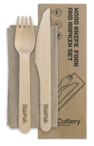 HY-16KFN-C 16cm Wooden Cutlery Set Coated 400/carton