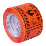 SP500 Glass with Care Label Tape BL/OR 75mmx50m
