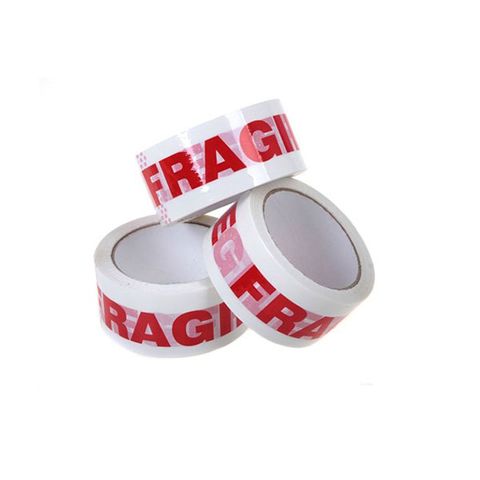 PP Red on White Fragile Tape 48mm x 75m