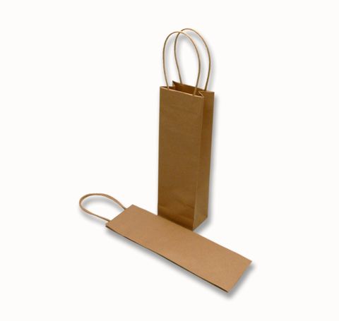 1-Bottle Brown Paper Bag with Paper Twist Handle 100/carton