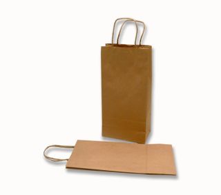2-Bottle Brown Paper Bag with Paper Twist Handle 100/carton