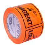 SP500 Urgent Label Tape BL/OR 75mm x 50m