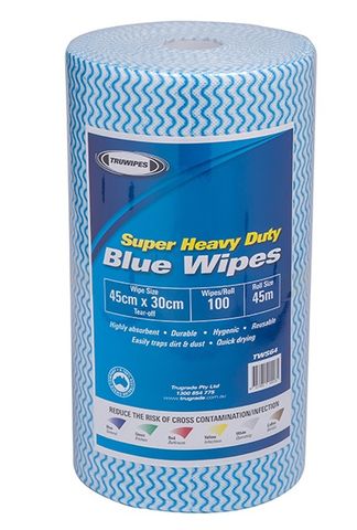 TWS64 Blue Wiping Cloth 30cm x 45m 6/carton